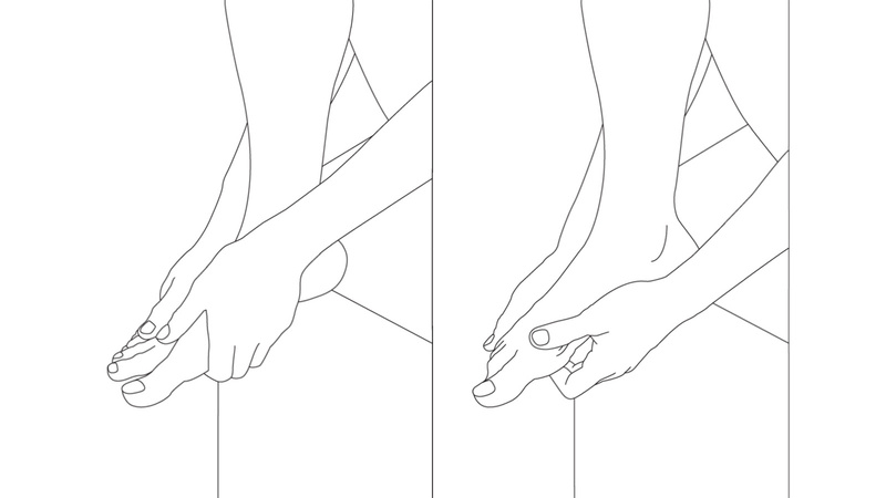 Dessins de quelqu'un qui se masse l'avant de la plante du pied