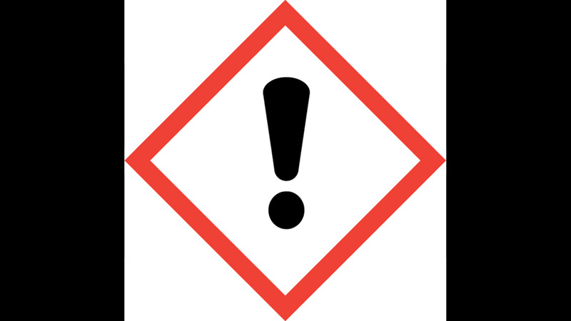 Un point d'exclamation dans un losange à bord rouge